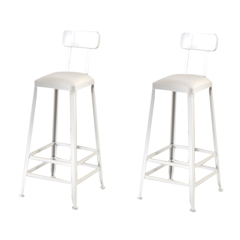 Nordic Armless Backrest Counter Stool Iron Dining Room Bar Stool with Pedal