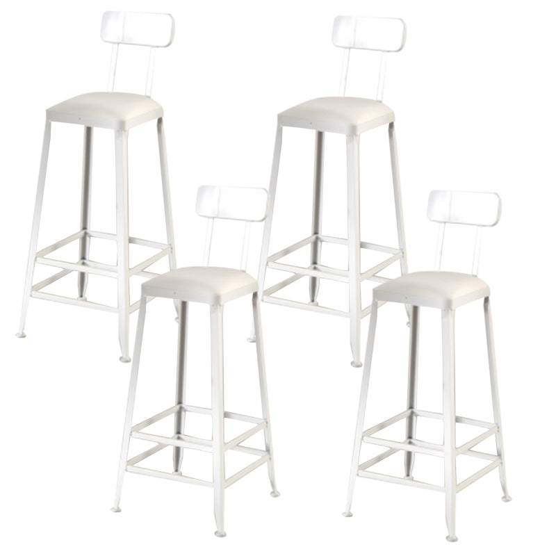 Nordic Armless Backrest Counter Stool Iron Dining Room Bar Stool with Pedal