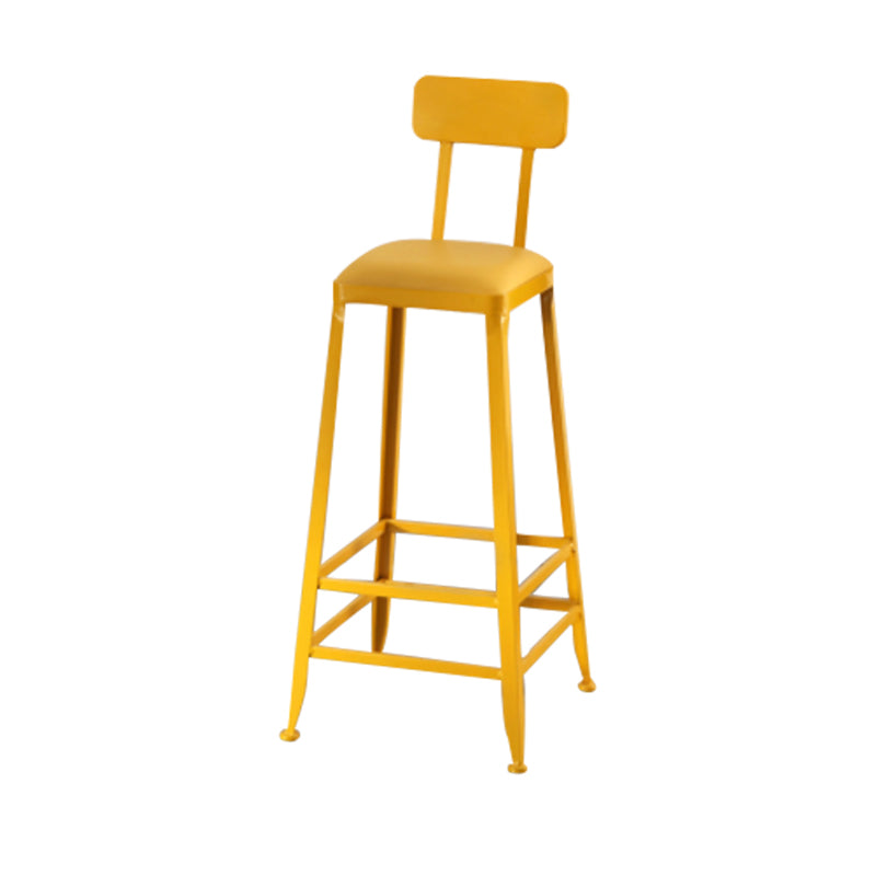 Nordic Armless Backrest Counter Stool Iron Dining Room Bar Stool with Pedal