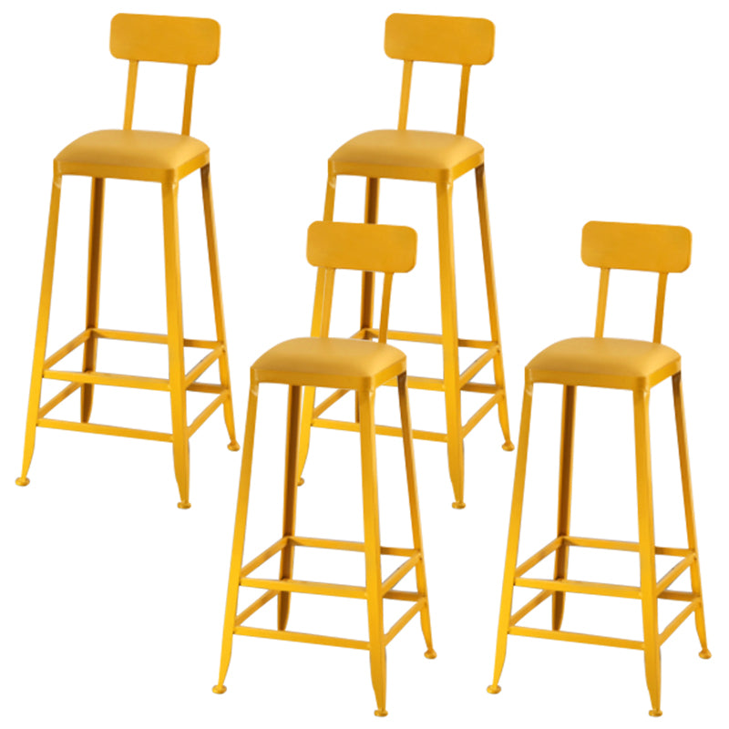 Nordic Armless Backrest Counter Stool Iron Dining Room Bar Stool with Pedal