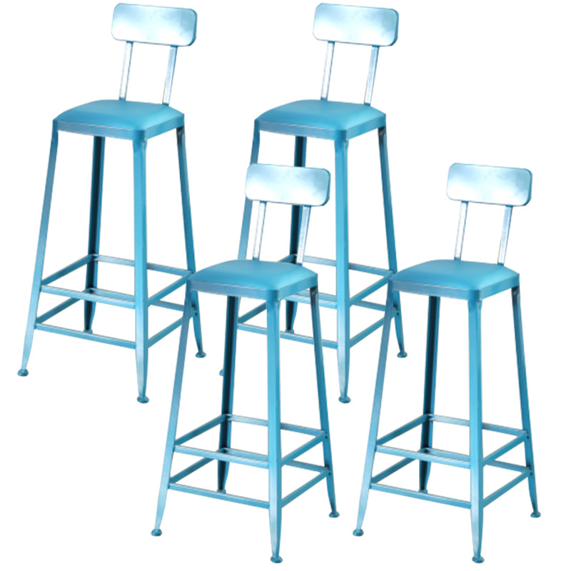 Nordic Armless Backrest Counter Stool Iron Dining Room Bar Stool with Pedal