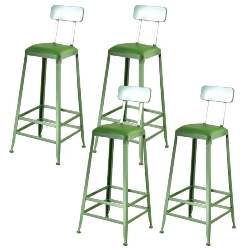 Nordic Armless Backrest Counter Stool Iron Dining Room Bar Stool with Pedal