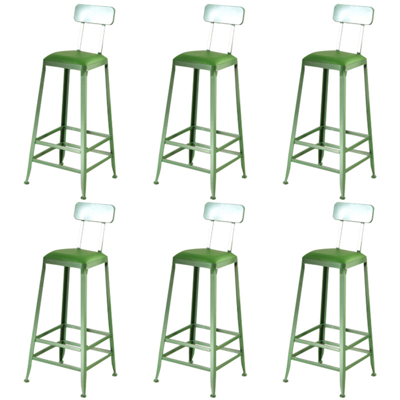 Nordic Armless Backrest Counter Stool Iron Dining Room Bar Stool with Pedal