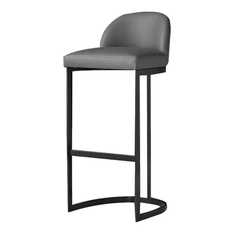 Glam Backrest Armless Counter Stool Iron Bar Stool with Pedal and Cushion