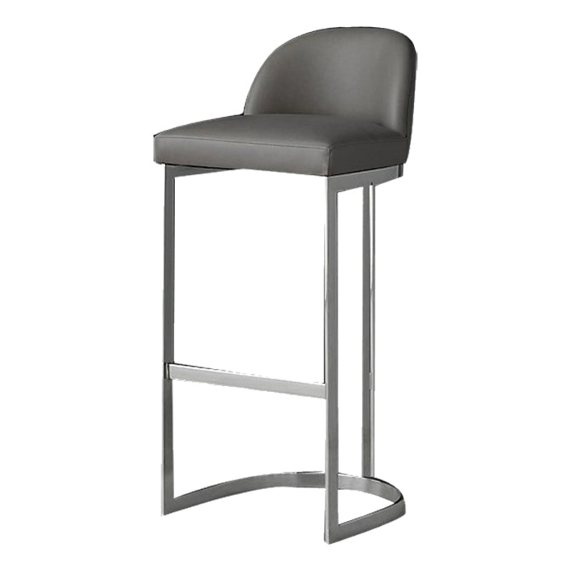 Glam Backrest Armless Counter Stool Iron Bar Stool with Pedal and Cushion