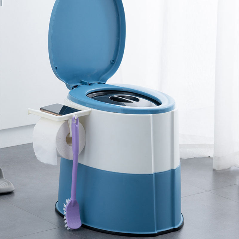 Contemporary Plastic Toilet Floor Mounted Toilet Bowl with Toilet Seat for Washroom