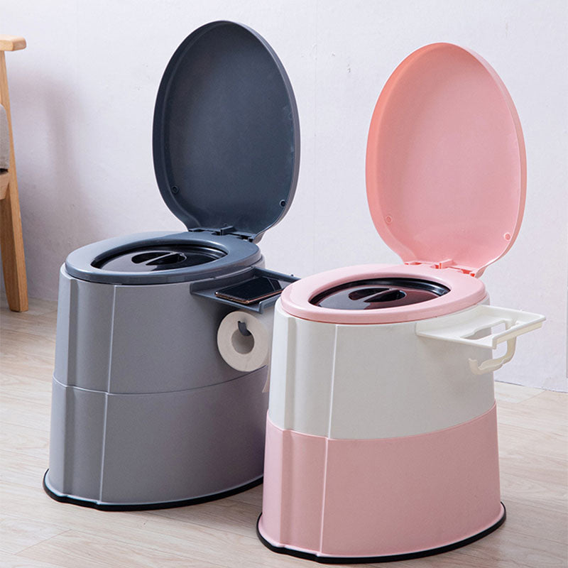 Contemporary Plastic Toilet Floor Mounted Toilet Bowl with Toilet Seat for Washroom