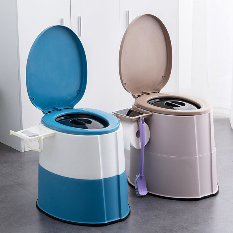 Contemporary Plastic Toilet Floor Mounted Toilet Bowl with Toilet Seat for Washroom