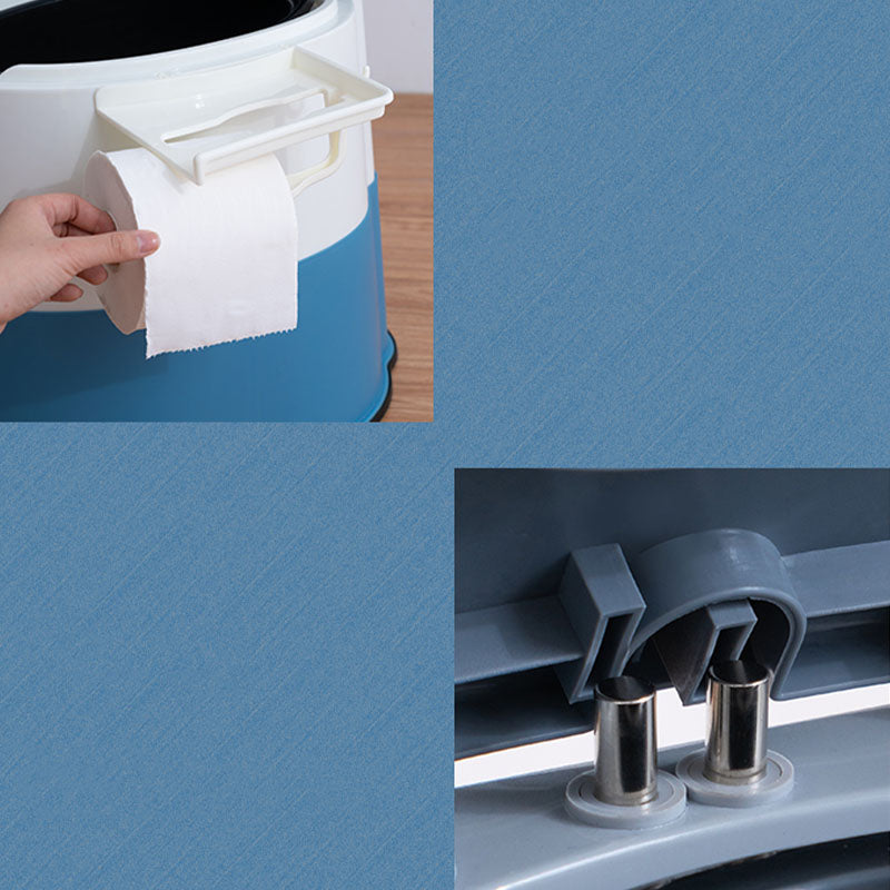 Contemporary Plastic Toilet Floor Mounted Toilet Bowl with Toilet Seat for Washroom