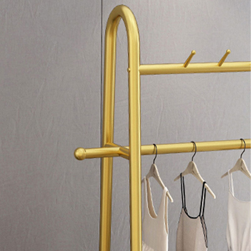 Modern Coat Hanger Solid Color Metal Coat Rack with Storage Shelving