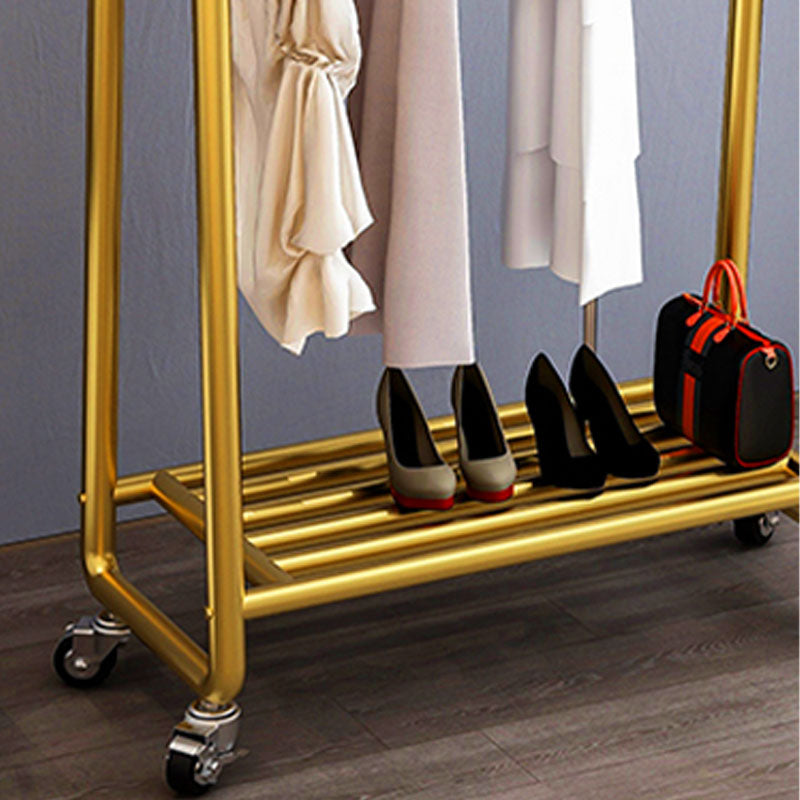 Modern Coat Hanger Solid Color Metal Coat Rack with Storage Shelving