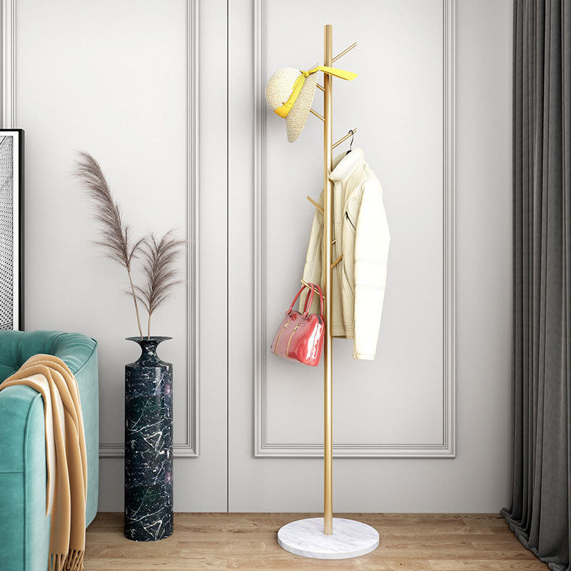 Modern Hall Stand Metal Framed Hanging Rail and Hooks Coat Hanger