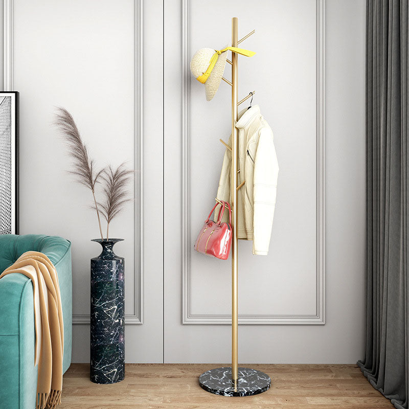 Modern Hall Stand Metal Framed Hanging Rail and Hooks Coat Hanger