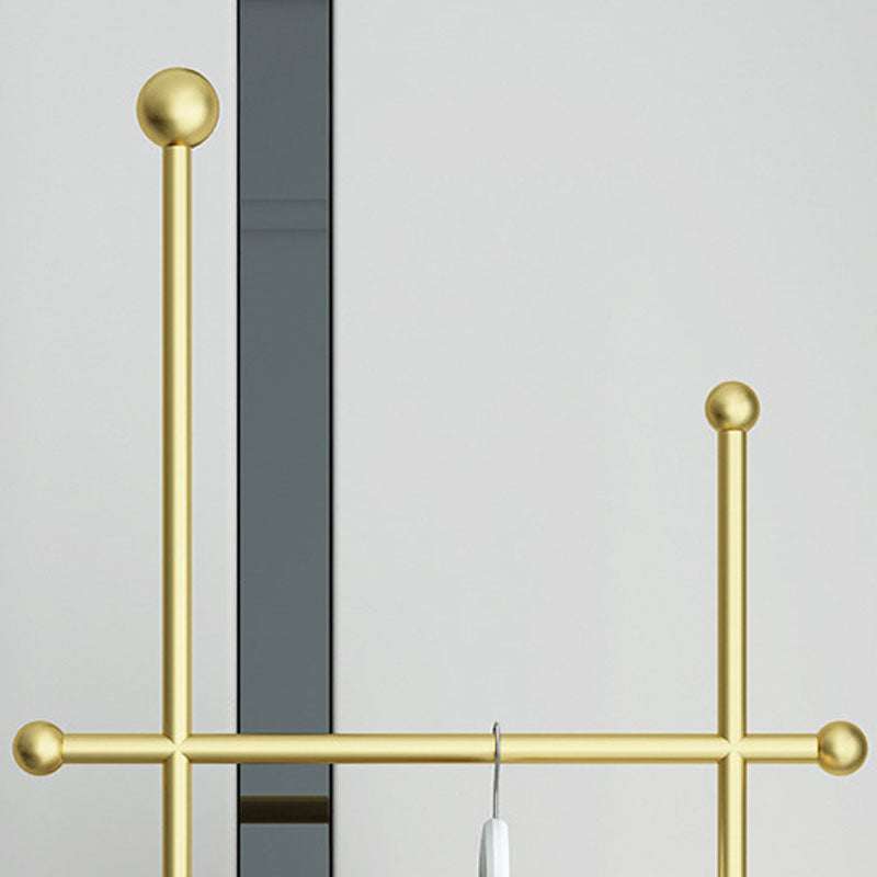 Modern Hall Stand Metal Framed Hanging Rail and Hooks Coat Hanger