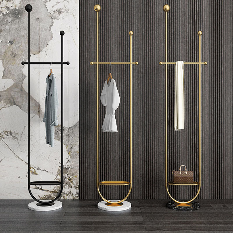 Modern Hall Stand Metal Framed Hanging Rail and Hooks Coat Hanger