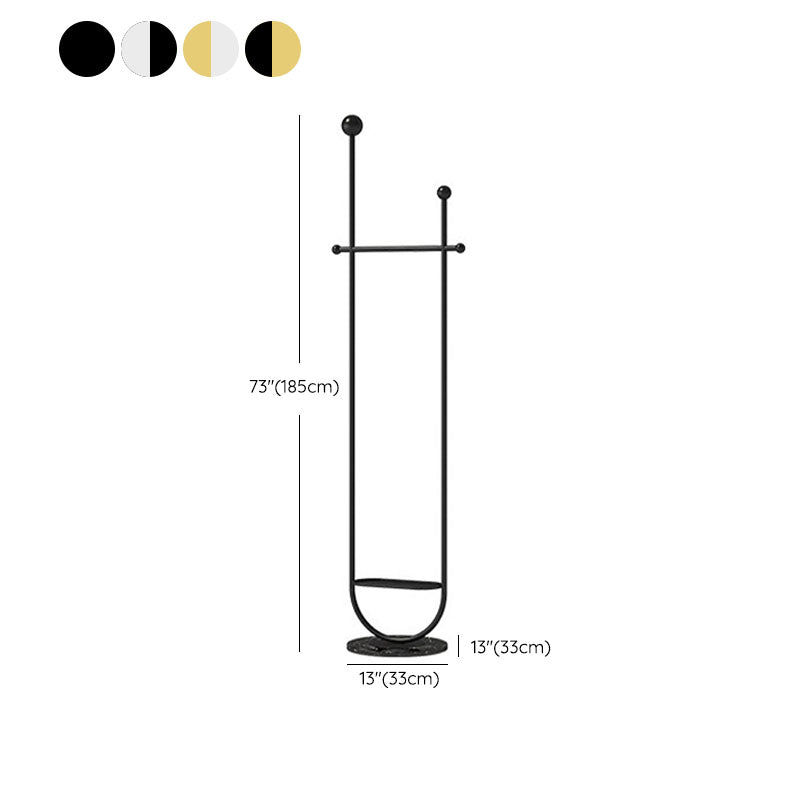 Modern Hall Stand Metal Framed Hanging Rail and Hooks Coat Hanger