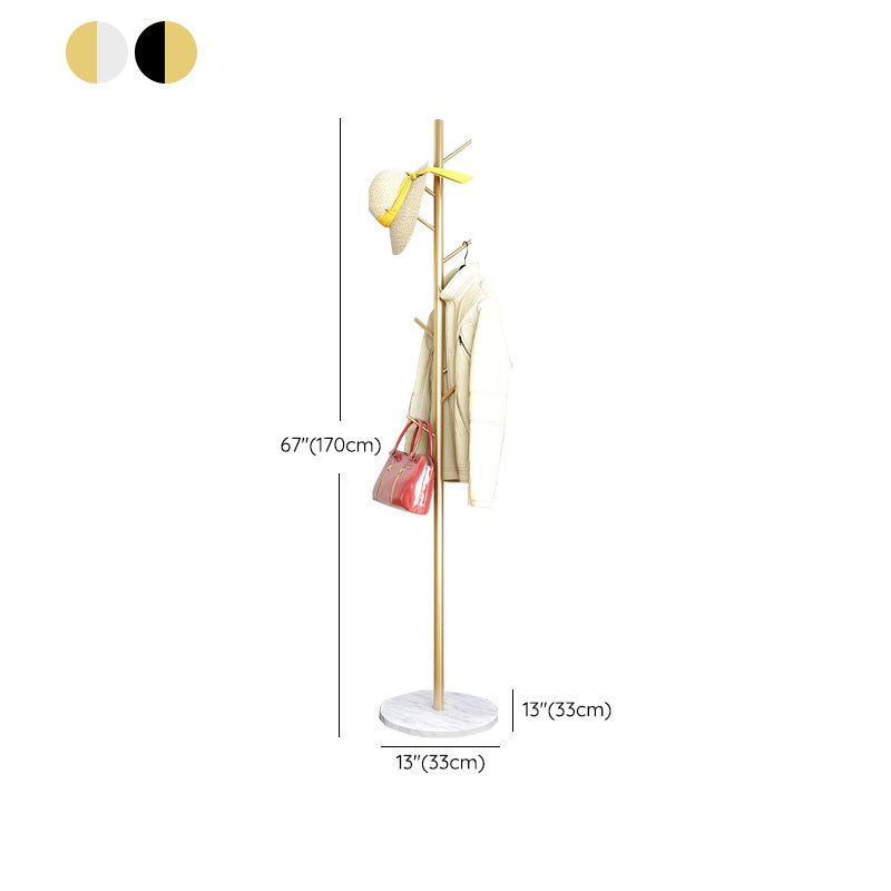 Modern Hall Stand Metal Framed Hanging Rail and Hooks Coat Hanger