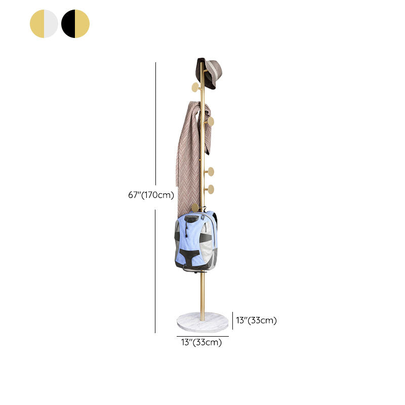 Modern Hall Stand Metal Framed Hanging Rail and Hooks Coat Hanger