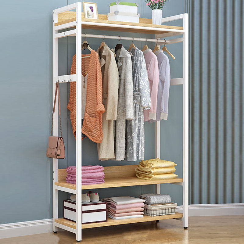 Modern Style Coat Rack Metal Frame Multi-layer Shelve Design Free Standing Coat Rack