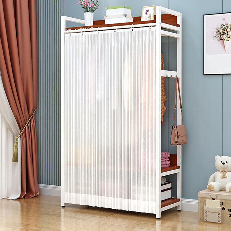 Modern Style Coat Rack Metal Frame Multi-layer Shelve Design Free Standing Coat Rack