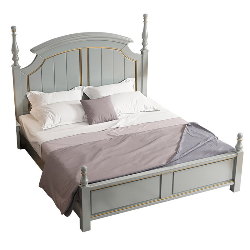 84.65 inch Wide Victorian Bed Frame Solid Wood Standard Bed with Headboard