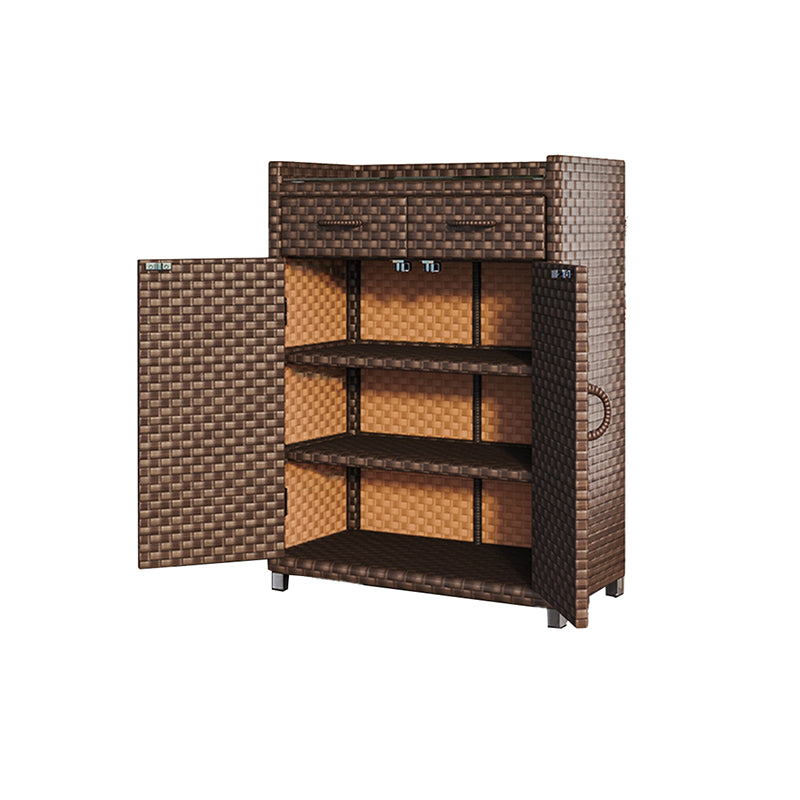 Modern Storage Cabinet Wicker&Rattan Side Cabinet With Doors