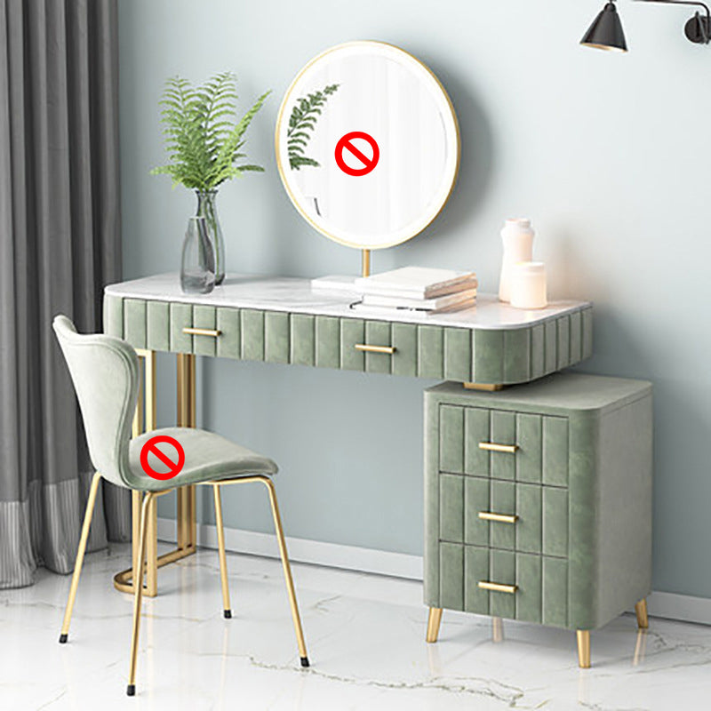 Modern Vanity Dressing Table Slate Top Vanity Makeup Table Set