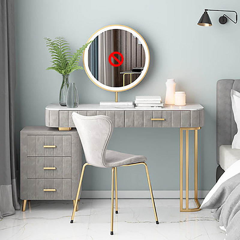 Modern Vanity Dressing Table Slate Top Vanity Makeup Table Set
