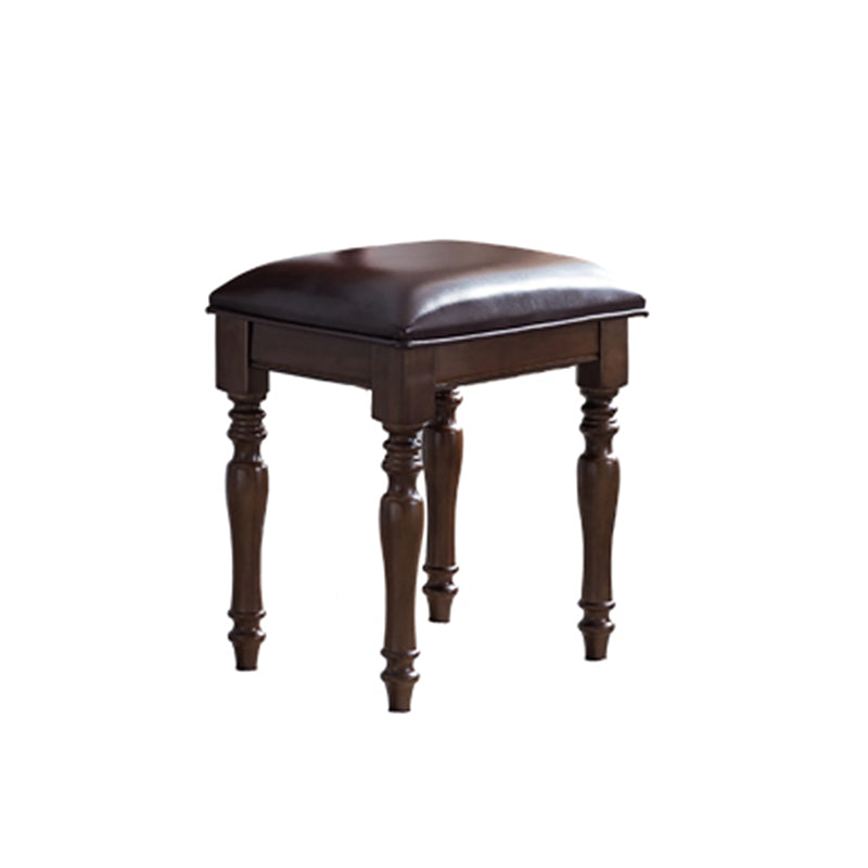 23.6" W Wood Vanity Table 1-Drawer Vanity Makeup Table Set with Mirror & Stool