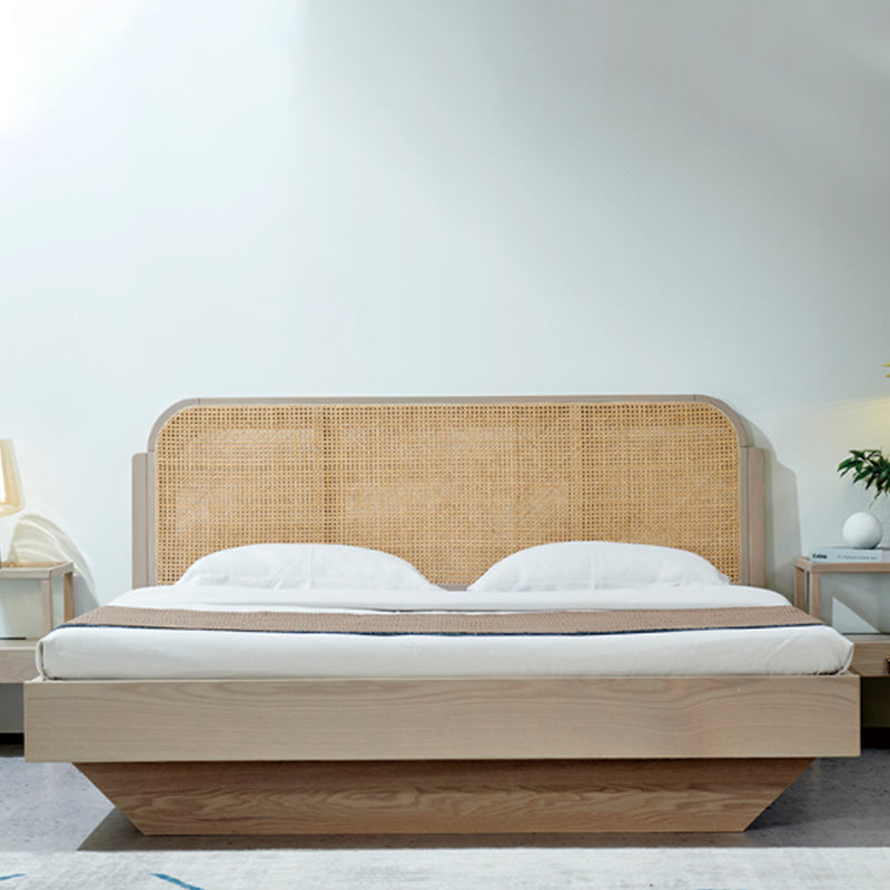 Rattan Bed in Light Brone Oak Tropical Rattan Style with Headboard