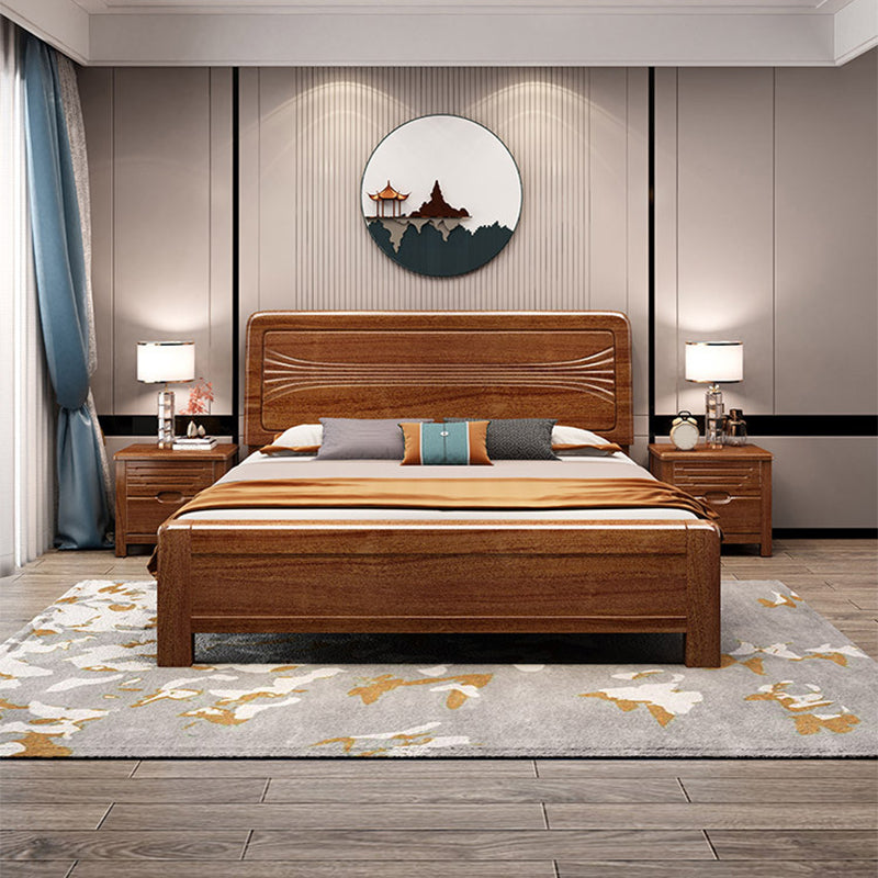 Walnut Wood Bed 85.43" Long 43.30" High Bed with Low Profile