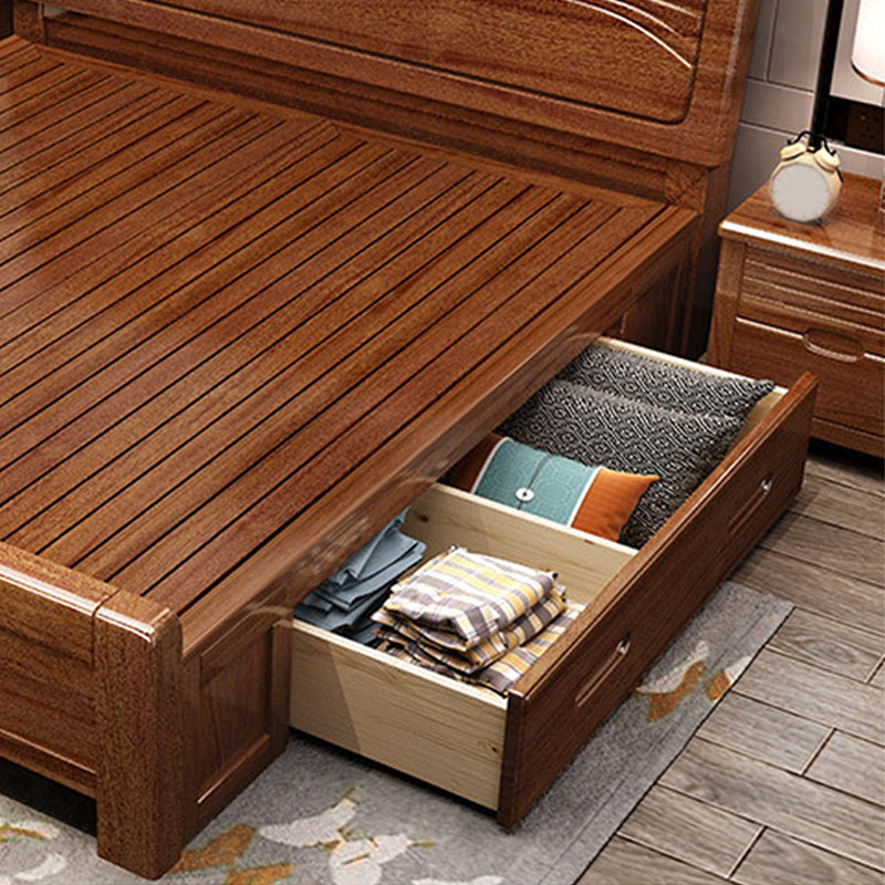 Walnut Wood Bed 85.43" Long 43.30" High Bed with Low Profile