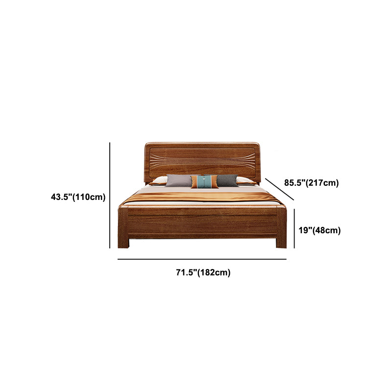 Walnut Wood Bed 85.43" Long 43.30" High Bed with Low Profile
