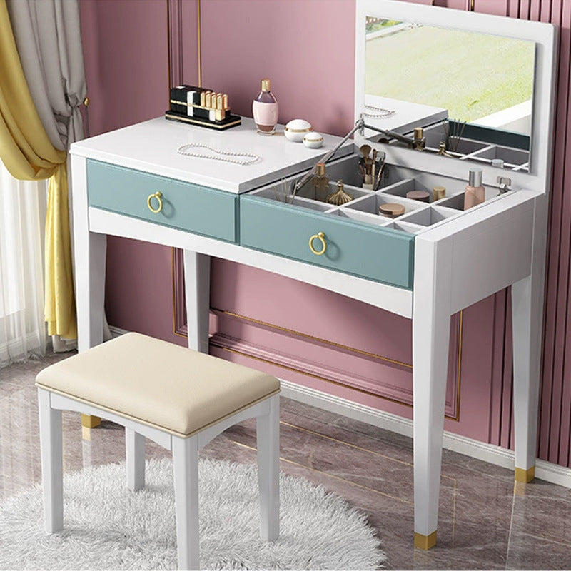 39.37" One Drawer Vanity Table Flip Single Mirror Dressing Table