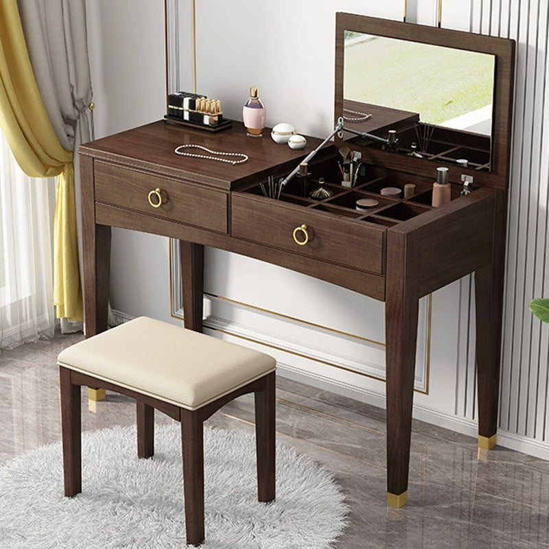 39.37" One Drawer Vanity Table Flip Single Mirror Dressing Table