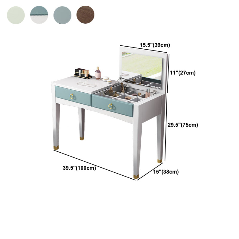 39.37" One Drawer Vanity Table Flip Single Mirror Dressing Table