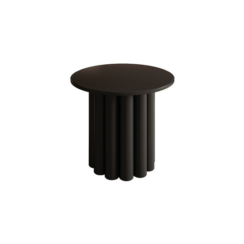 Round Sold Wooden Coffee Table with One Leg Base for Living Room
