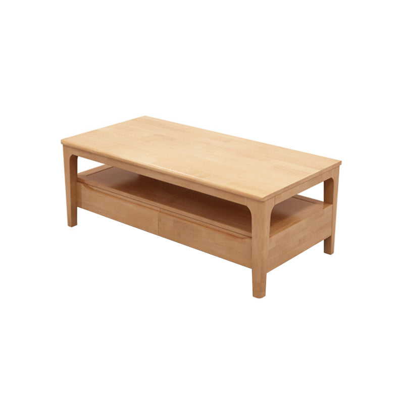 Contemporary 4 Legs Solid Wood with Drawer Rectangular/Square Coffee Table