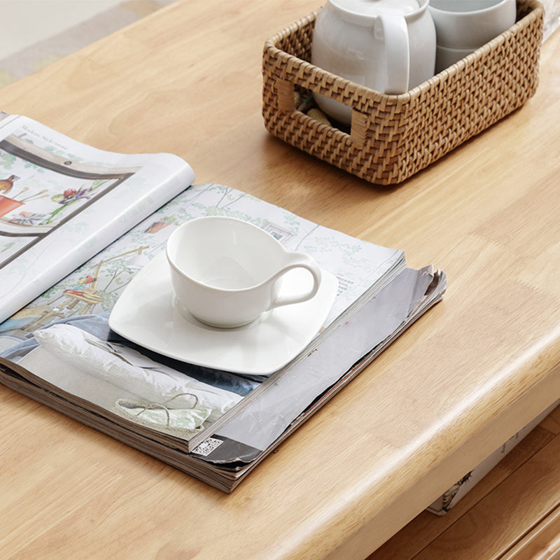 Contemporary 4 Legs Solid Wood with Drawer Rectangular/Square Coffee Table
