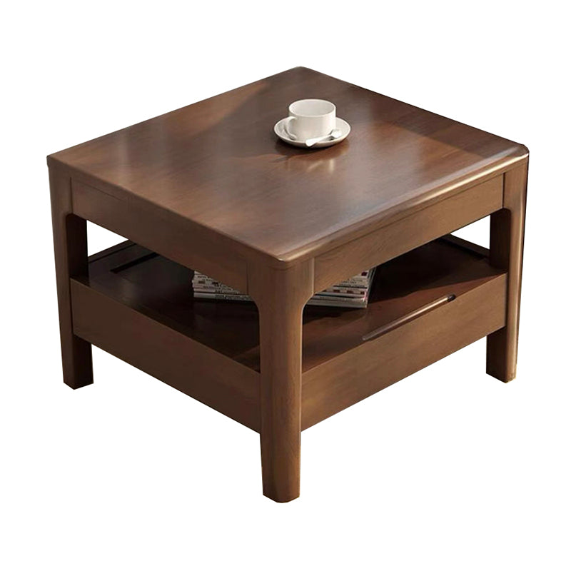 Contemporary 4 Legs Solid Wood with Drawer Rectangular/Square Coffee Table