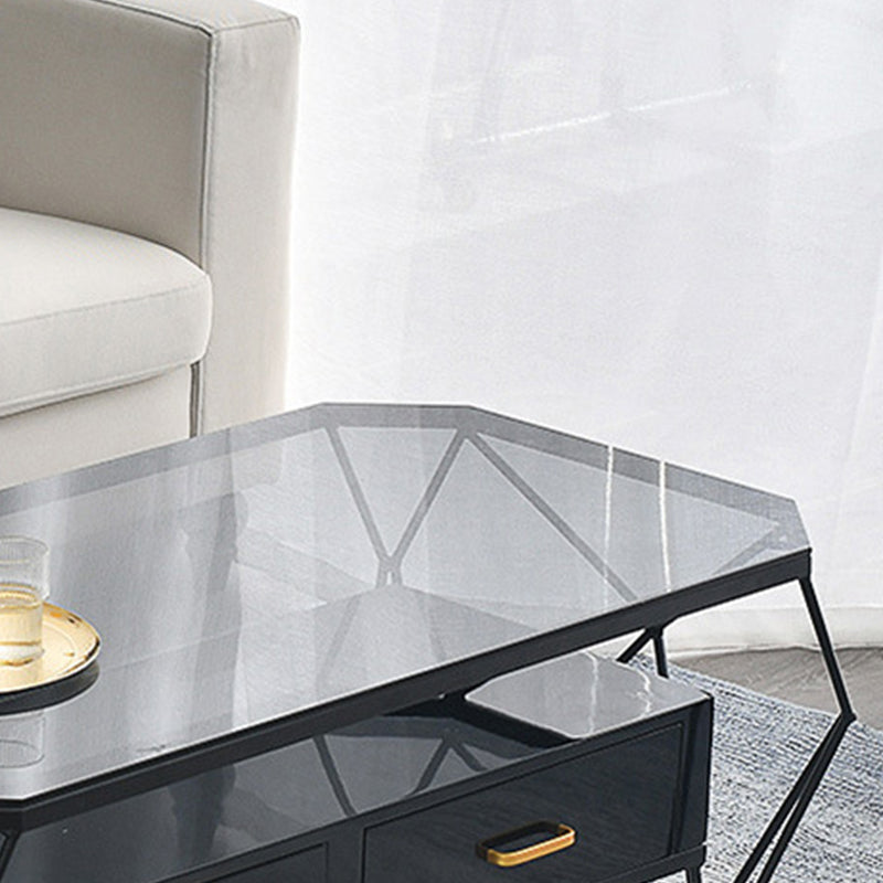 Contemporary Coffee Table with 2 Drawers Single Frame Coffee Table