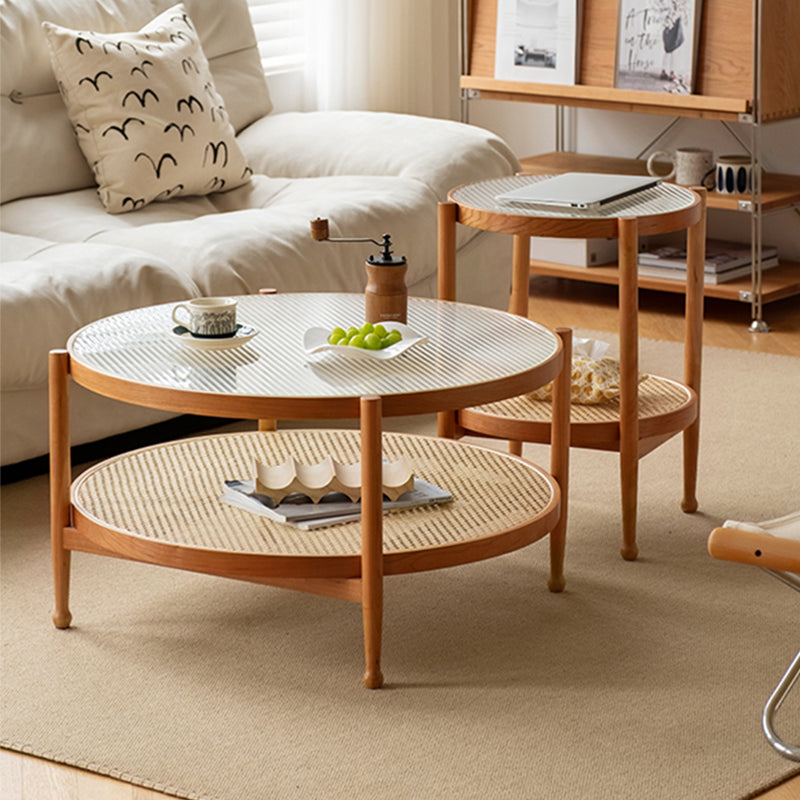 Contemporary 3/4 Legs Wooden with Storage Shelf Coffee Table