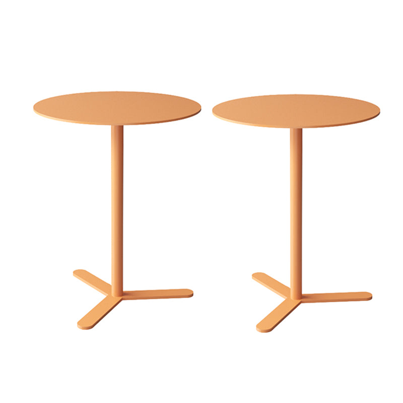 Mid-Century Metal Side End Table Pedestal Corner Table for Living Room