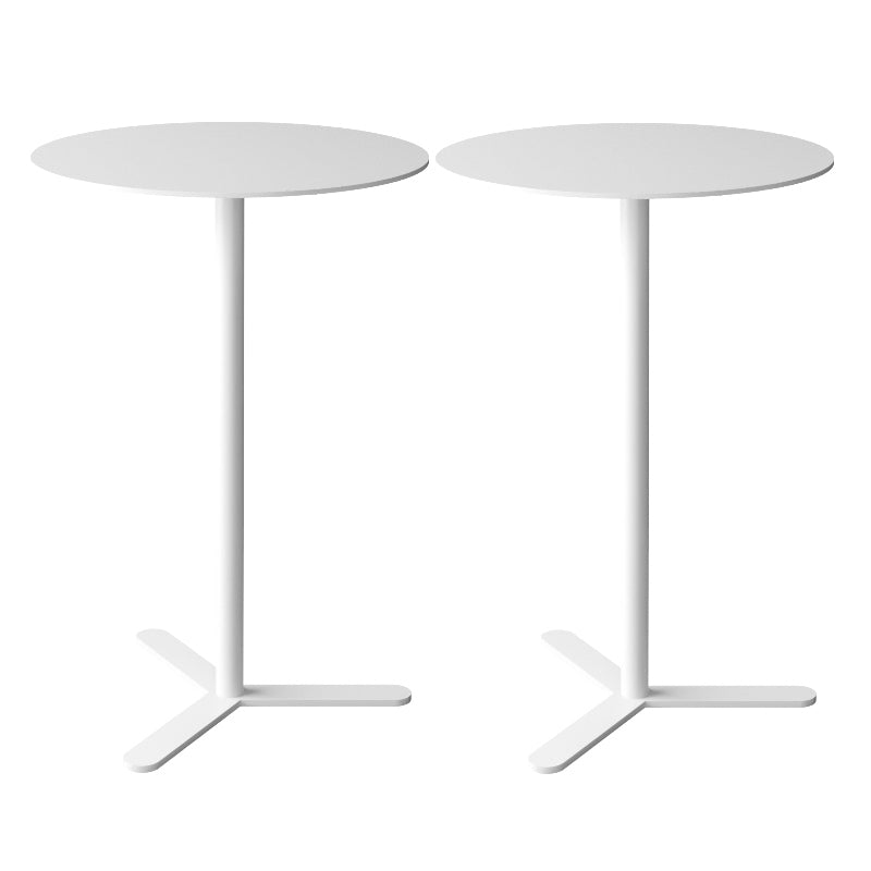 Mid-Century Metal Side End Table Pedestal Corner Table for Living Room