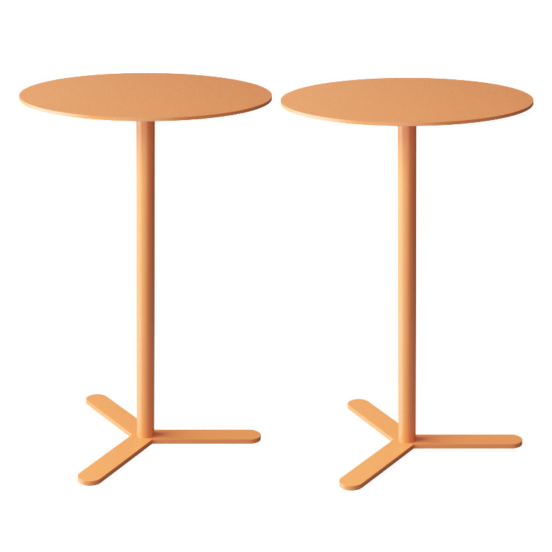 Mid-Century Metal Side End Table Pedestal Corner Table for Living Room