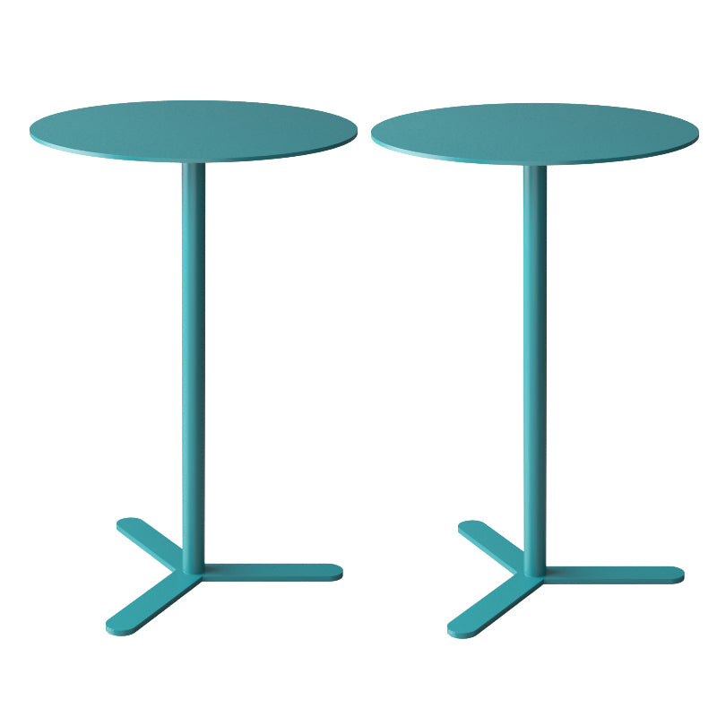 Mid-Century Metal Side End Table Pedestal Corner Table for Living Room