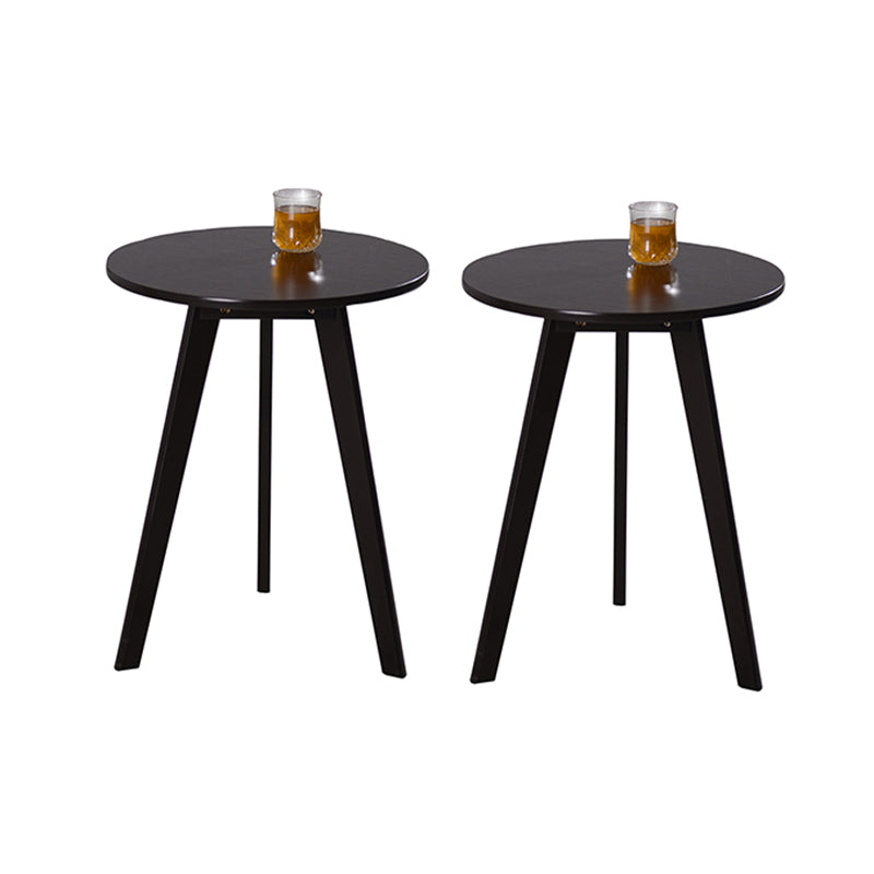 27.56" Tall Round Wood Side Table Contemporary Tri Pin End Table