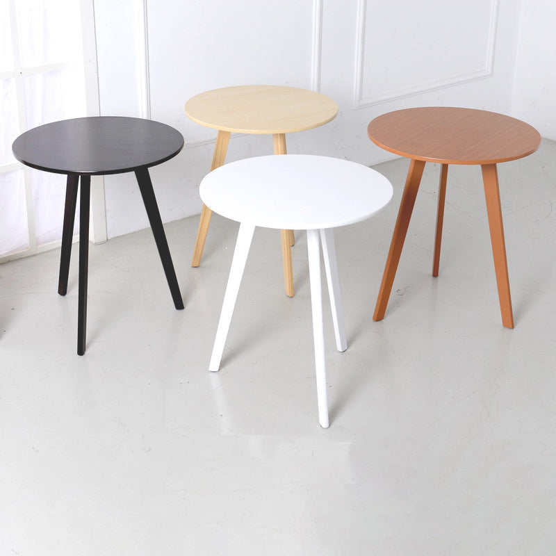 27.56" Tall Round Wood Side Table Contemporary Tri Pin End Table
