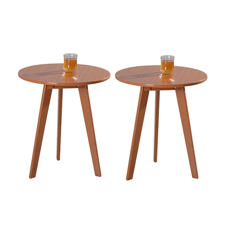27.56" Tall Round Wood Side Table Contemporary Tri Pin End Table