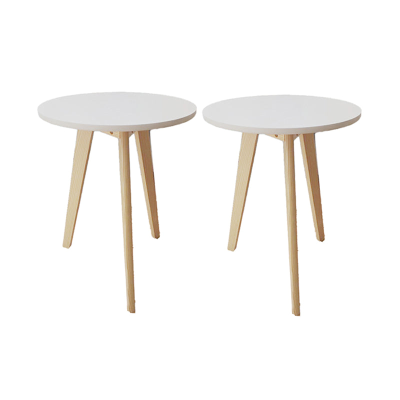 27.56" Tall Round Wood Side Table Contemporary Tri Pin End Table